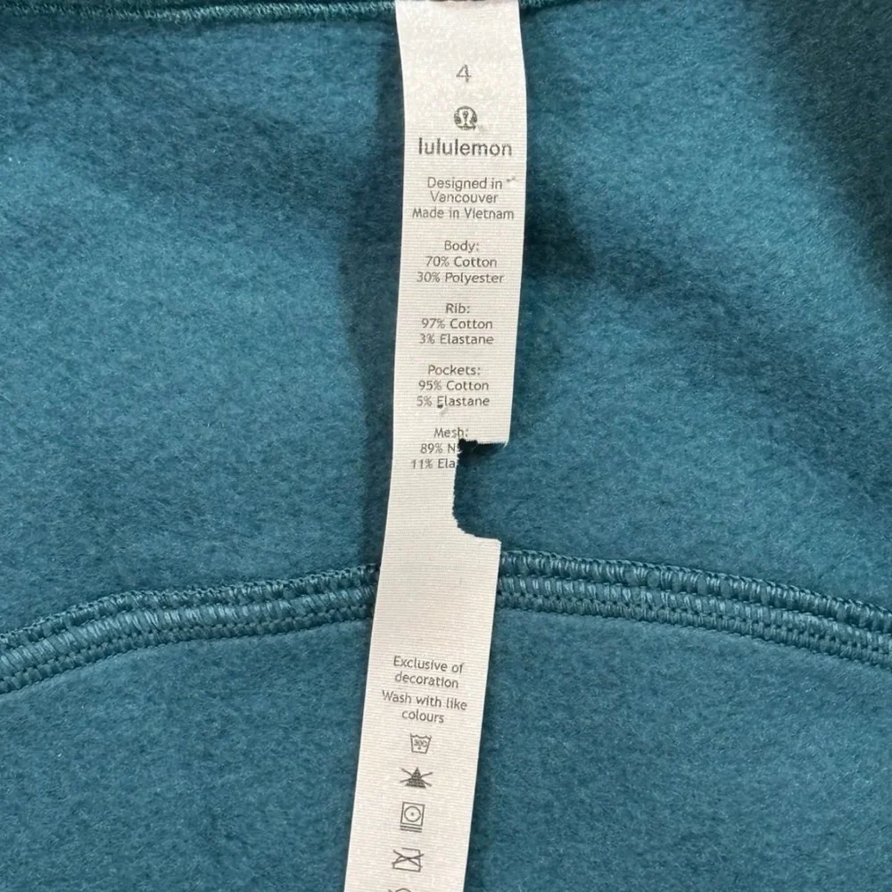 Lululemon Scuba Hoodie Cotton Fleece Heathered Desert Teal Size 4
